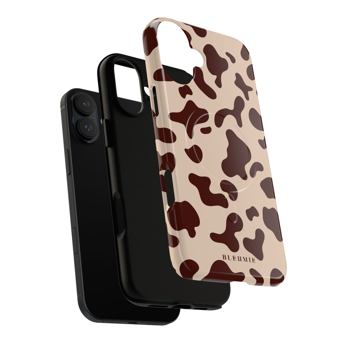 Mocha Cow Print MagSafe iPhone Cases BLEUMIE