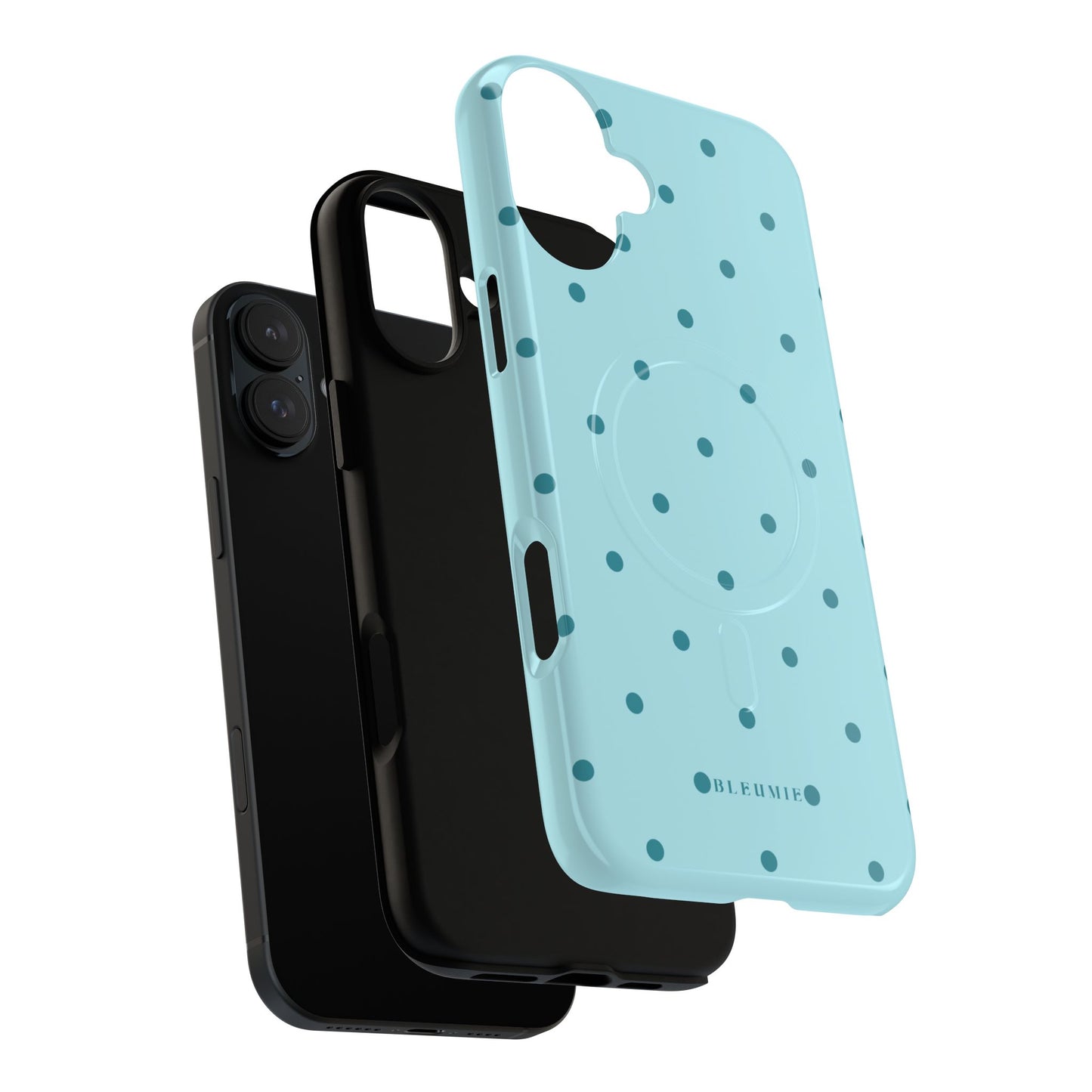 Mint Polka Dot MagSafe iPhone Cases BLEUMIE