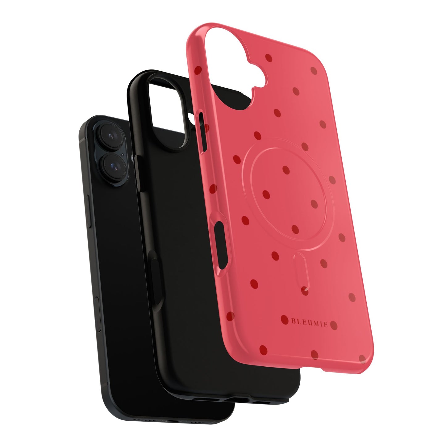 Crimson Polka Dot MagSafe iPhone Cases BLEUMIE