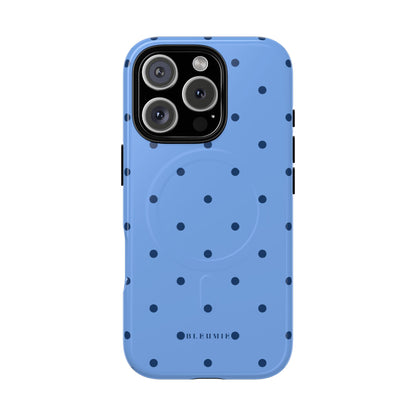 Blue Polka Dot MagSafe iPhone Cases iPhone 16 Pro Glossy BLEUMIE