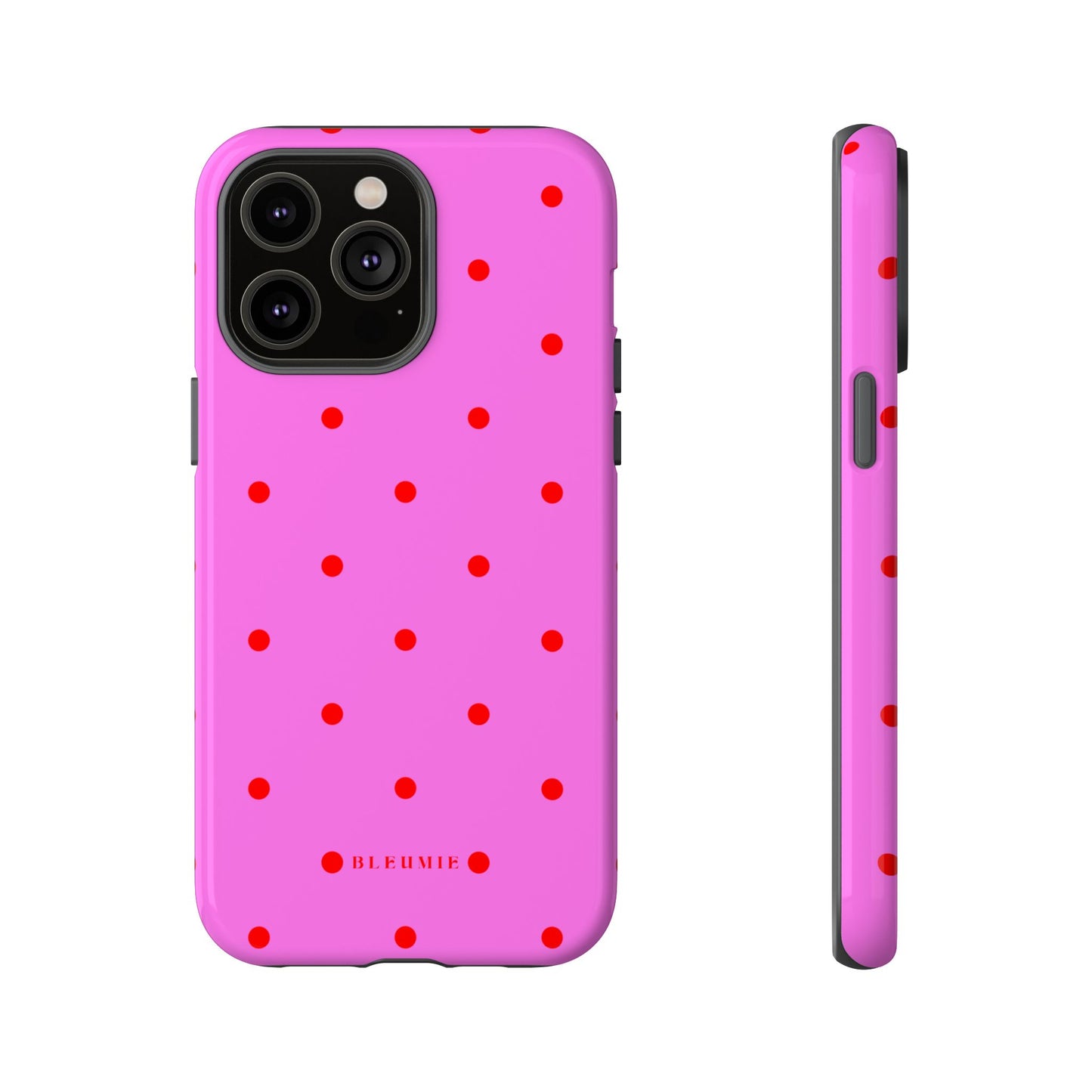 Pinka Polka Dot Tough Phone Case iPhone 14 Pro Max BLEUMIE