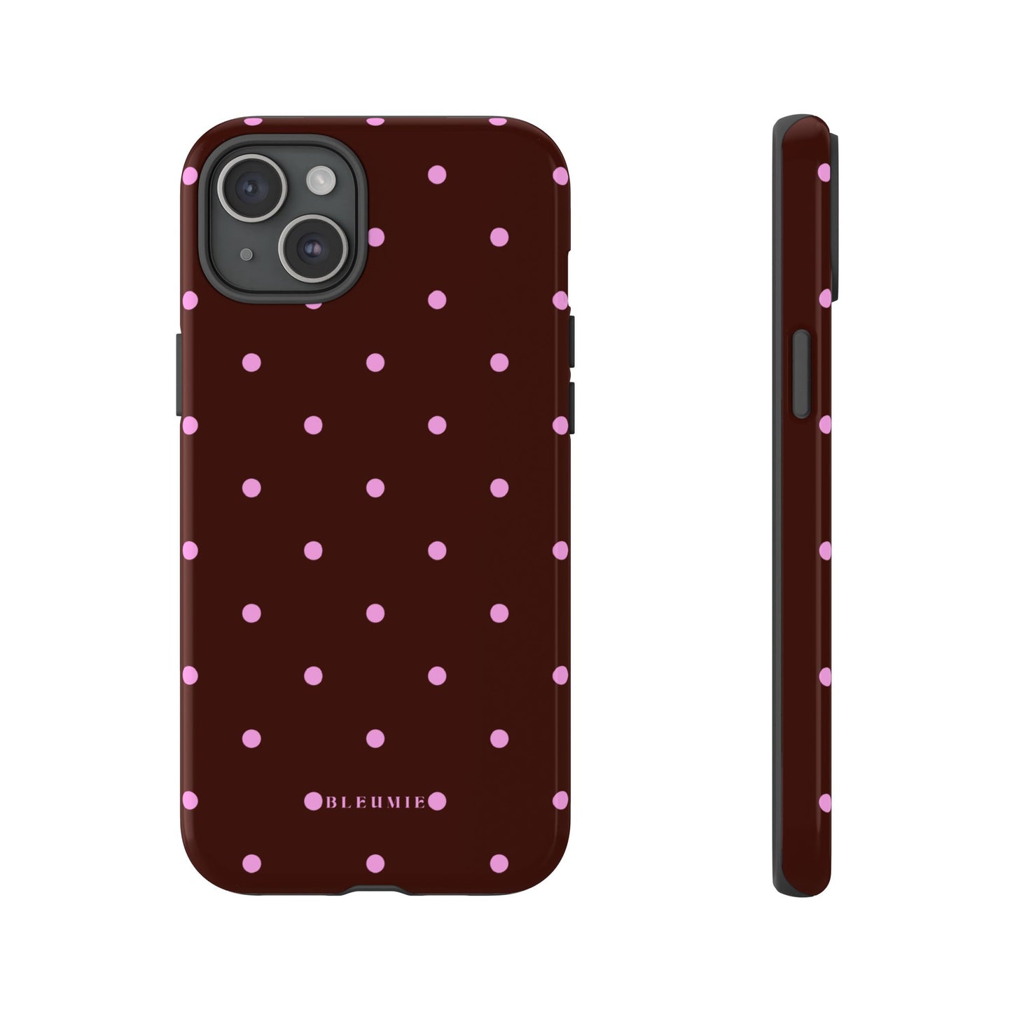 Berry Polka Dot Tough Phone Case iPhone 15 Plus BLEUMIE