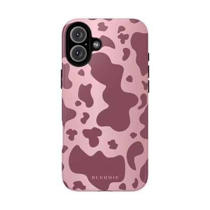 Mauve Cow Print Tough Phone Case iPhone 16 Plus BLEUMIE