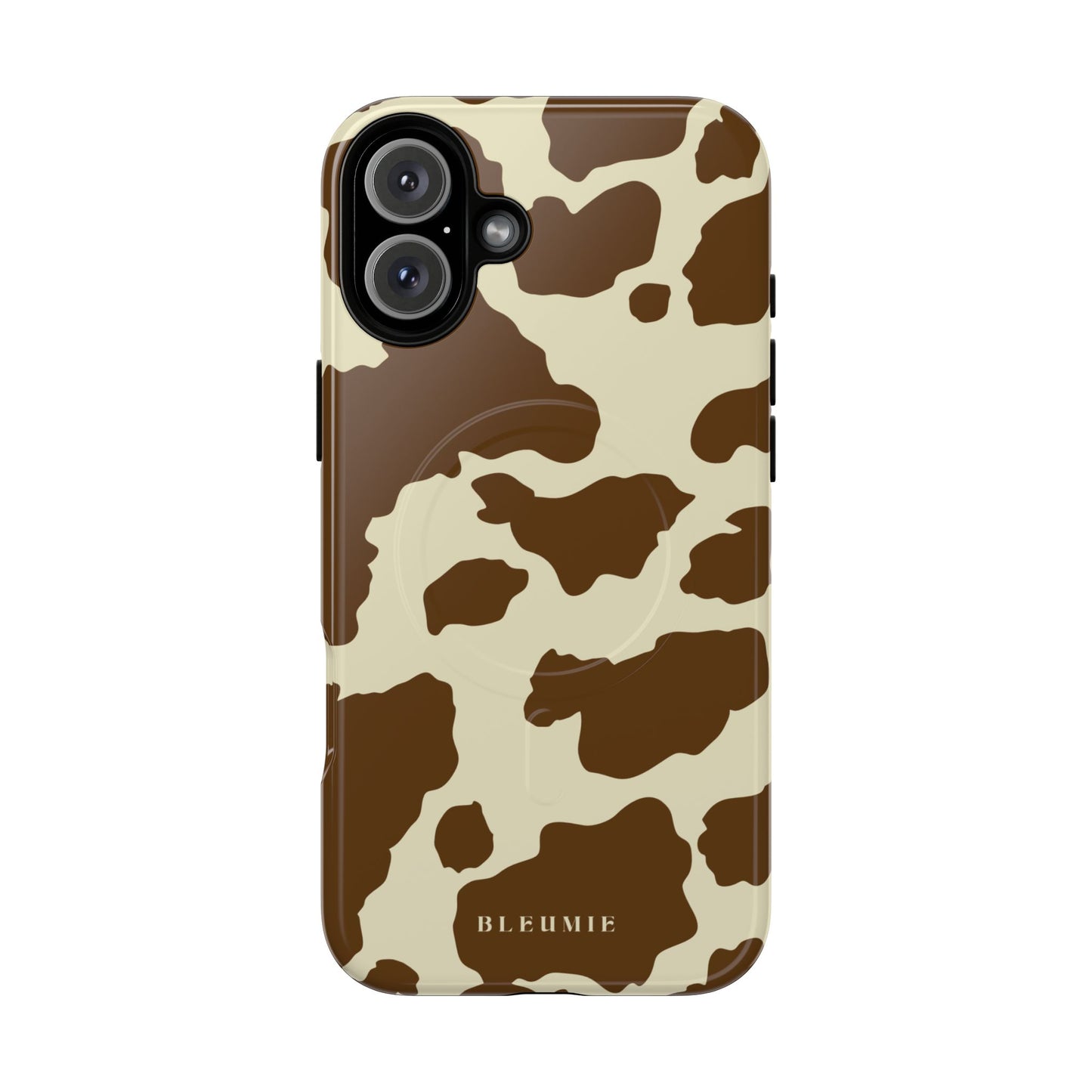 Camo Cow Print MagSafe iPhone Cases iPhone 16 Plus Glossy BLEUMIE