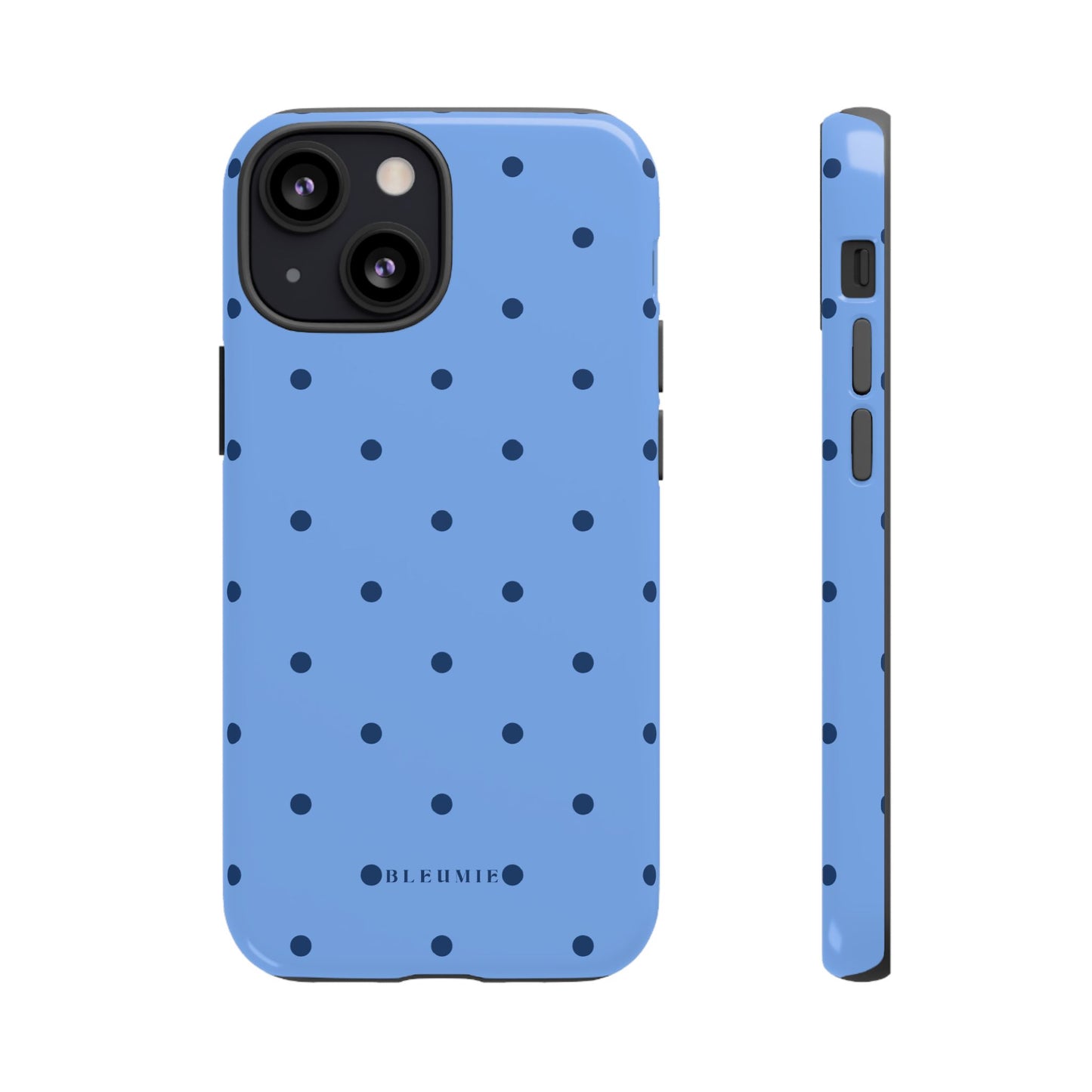 Blue Polka Dot Tough Phone Case iPhone 13 Mini BLEUMIE