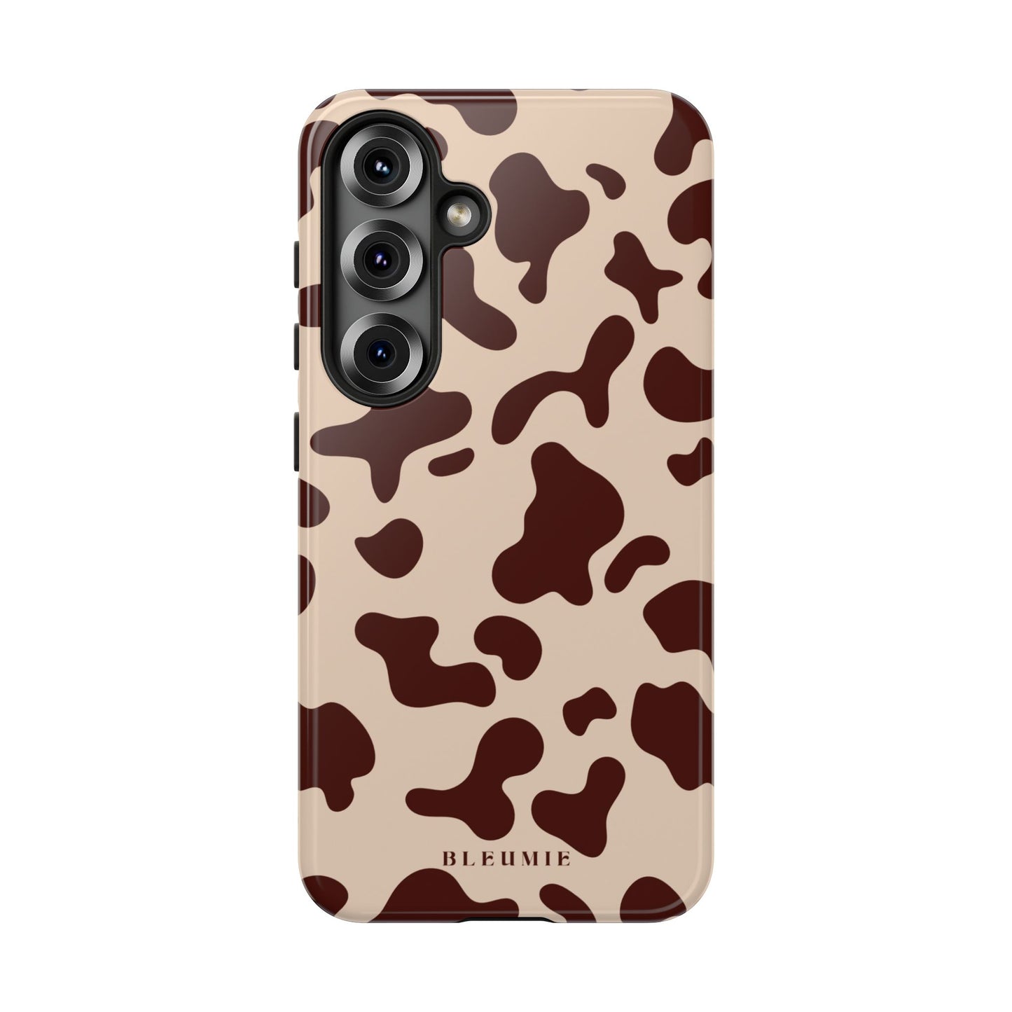 Mocha Cow Print Tough Phone Case Samsung Galaxy S25 BLEUMIE
