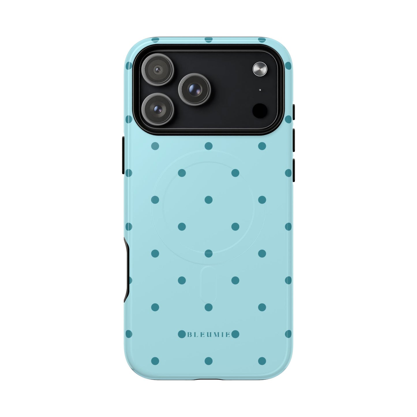 Mint Polka Dot MagSafe iPhone Cases iPhone 17 Pro Max Glossy BLEUMIE