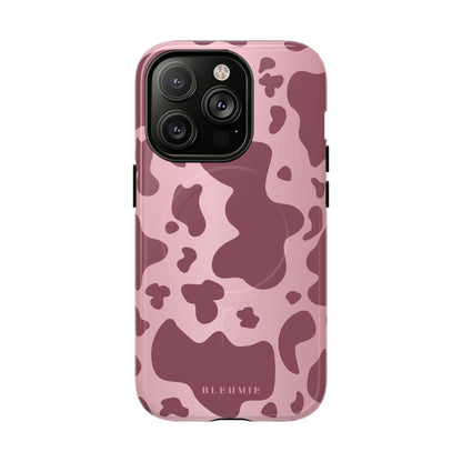 Mauve Cow Print MagSafe iPhone Cases iPhone 14 Pro Glossy BLEUMIE