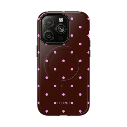 Berry Polka Dot MagSafe iPhone Cases iPhone 14 Pro Glossy BLEUMIE