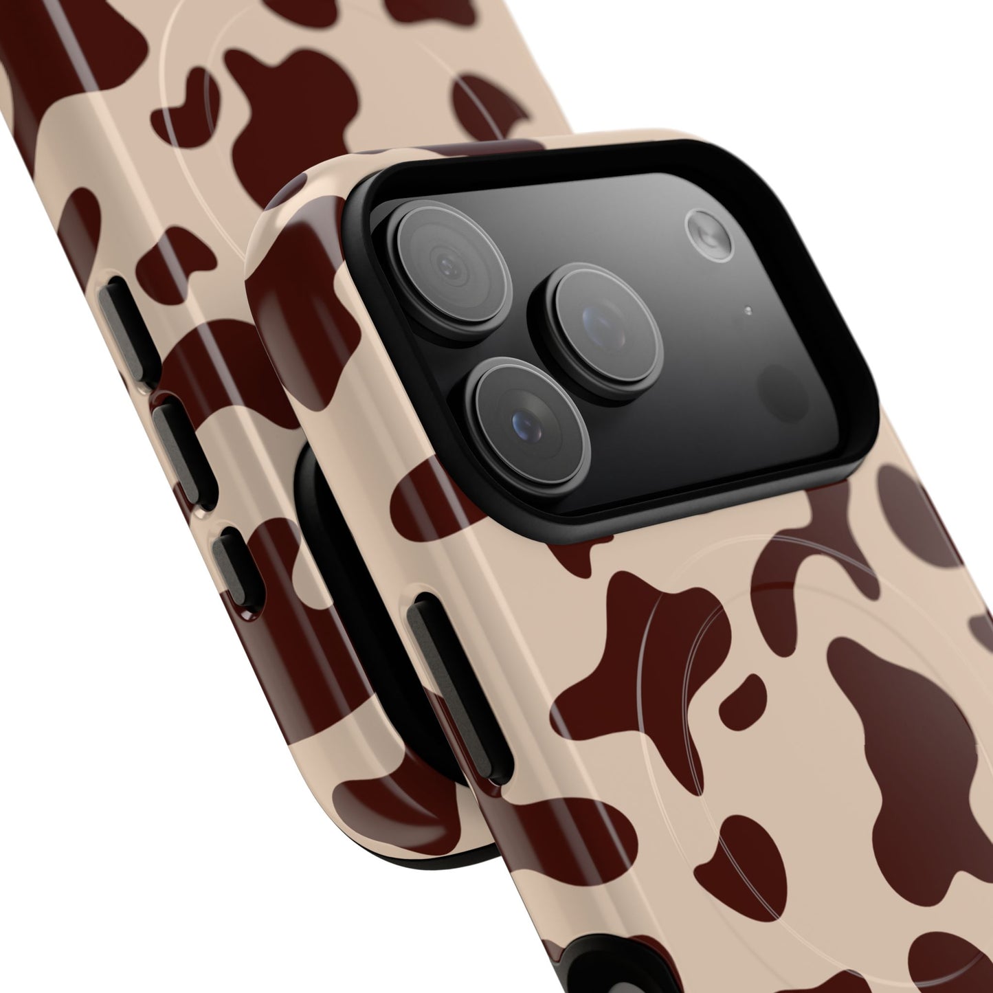 Mocha Cow Print MagSafe iPhone Cases BLEUMIE