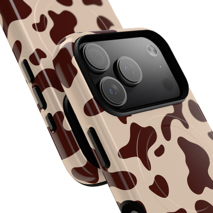 Mocha Cow Print MagSafe iPhone Cases BLEUMIE
