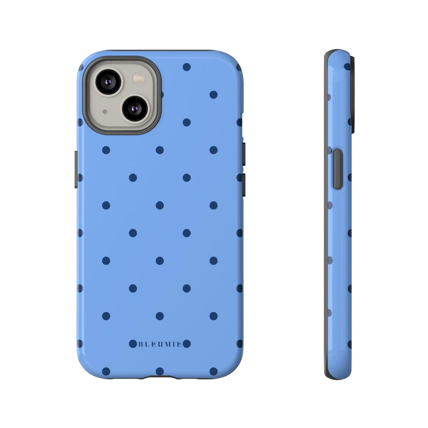 Blue Polka Dot Tough Phone Case iPhone 14 BLEUMIE