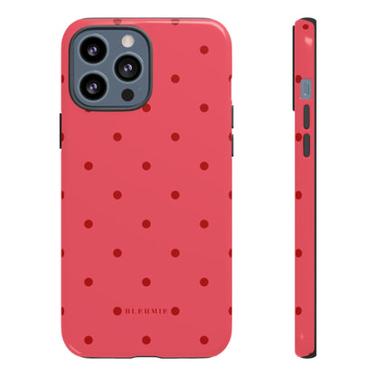 Crimson Polka Dot Tough Phone Case iPhone 13 Pro Max BLEUMIE