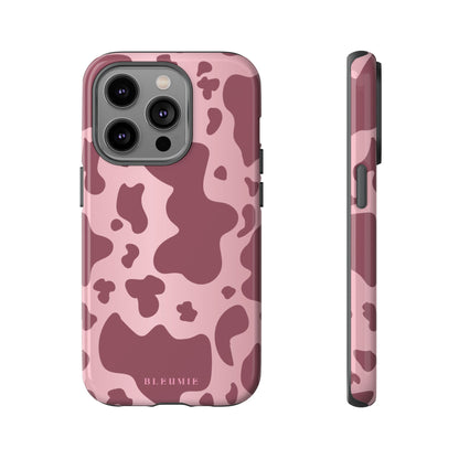 Mauve Cow Print Tough Phone Case iPhone 14 Pro BLEUMIE