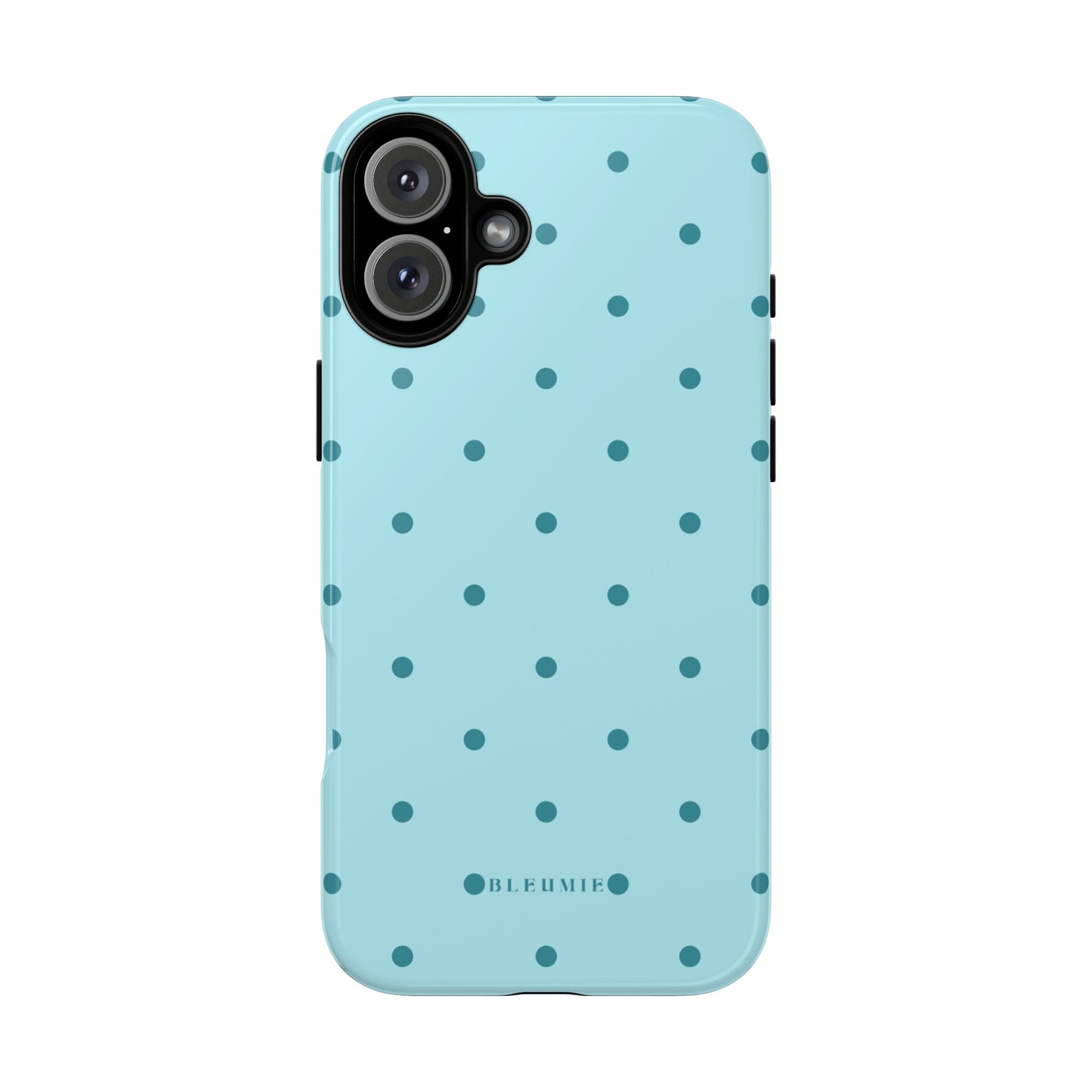 Mint Polka Dot Tough Phone Case iPhone 16 Plus BLEUMIE