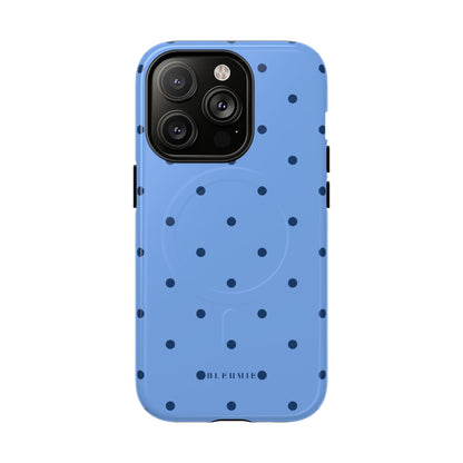 Blue Polka Dot MagSafe iPhone Cases iPhone 14 Pro Glossy BLEUMIE