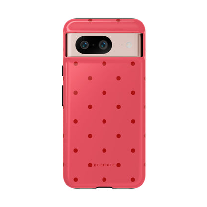 Crimson Polka Dot Tough Phone Case Google Pixel 8 BLEUMIE