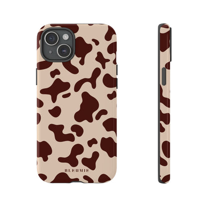 Mocha Cow Print Tough Phone Case iPhone 15 Plus BLEUMIE