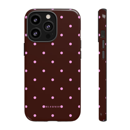 Berry Polka Dot Tough Phone Case iPhone 13 Pro BLEUMIE