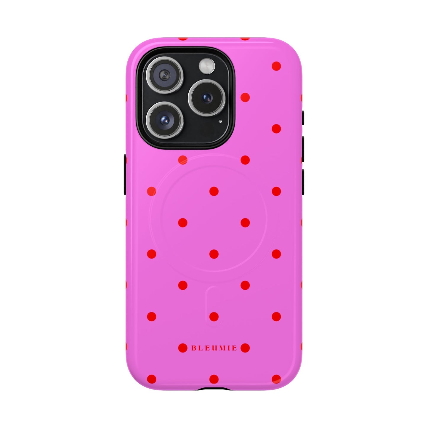Pinka Polka Dot MagSafe iPhone Cases iPhone 15 Pro Glossy BLEUMIE