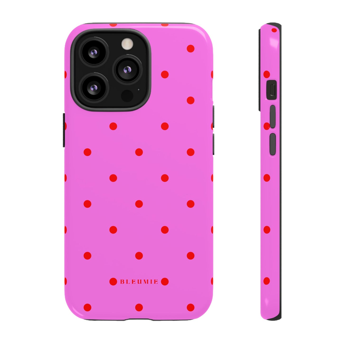 Pinka Polka Dot Tough Phone Case iPhone 13 Pro BLEUMIE