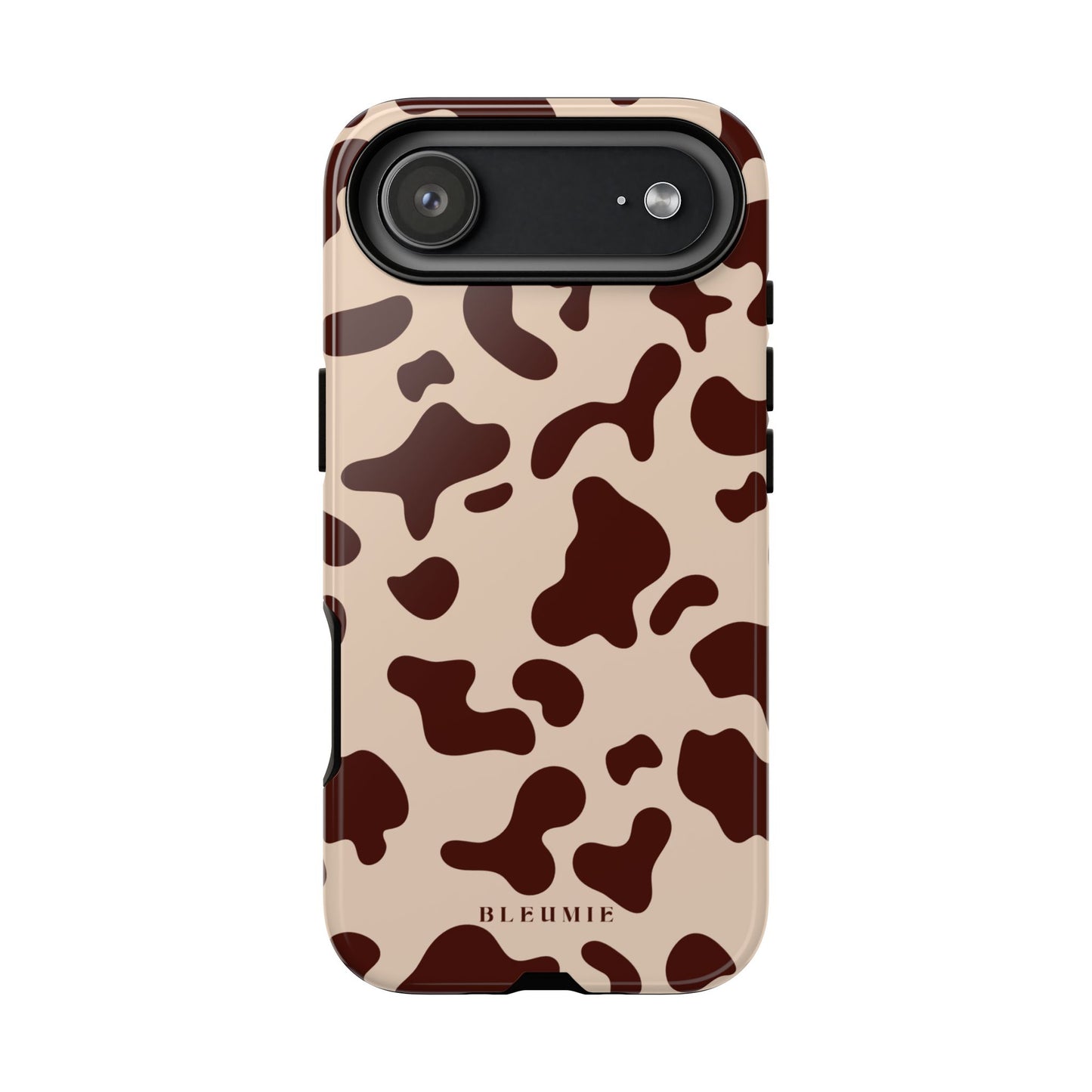 Mocha Cow Print Tough Phone Case iPhone 17 Air BLEUMIE