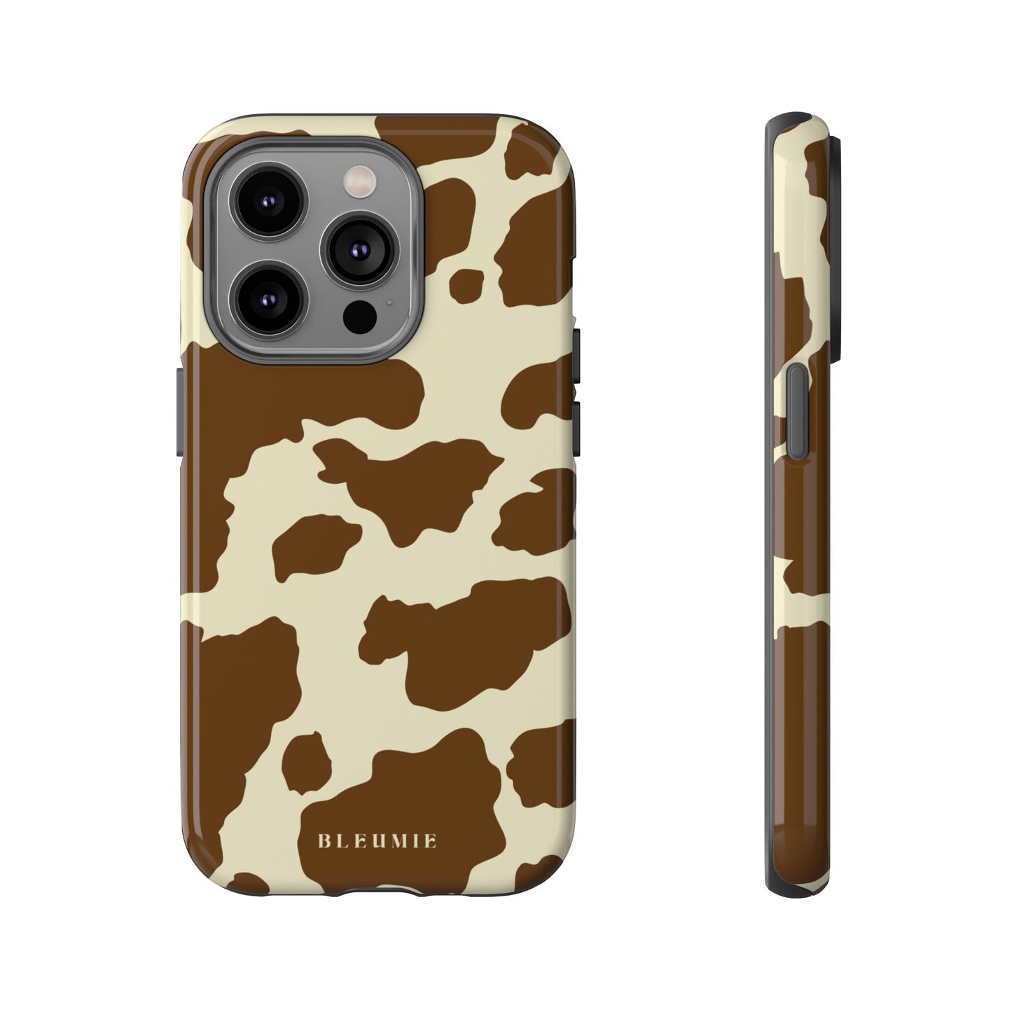 Camo Cow Print Tough Phone Case iPhone 14 Pro BLEUMIE