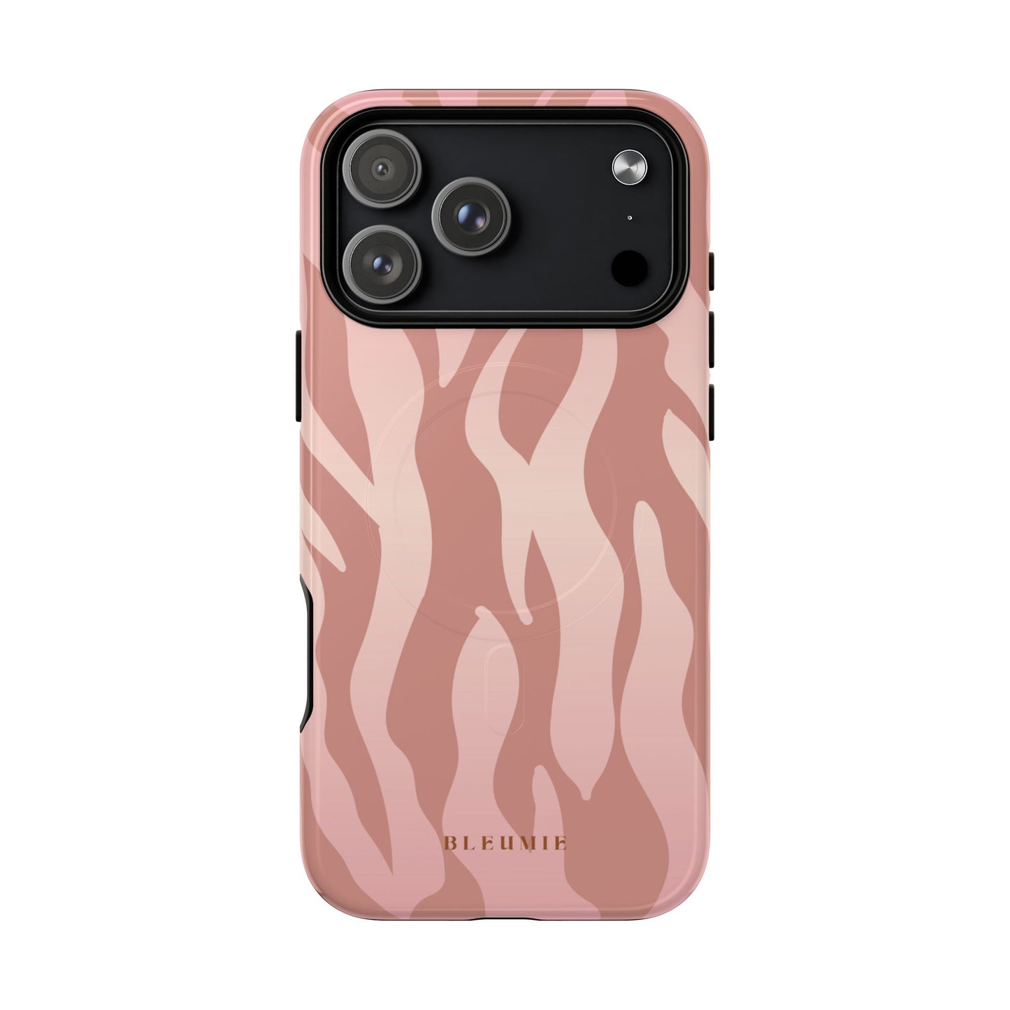 Rosé Zebra Print MagSafe iPhone Cases iPhone 17 Pro Max Glossy BLEUMIE