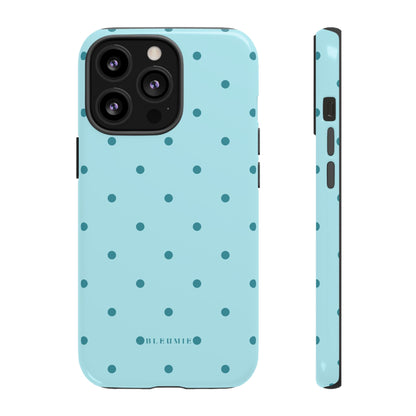 Mint Polka Dot Tough Phone Case iPhone 13 Pro BLEUMIE