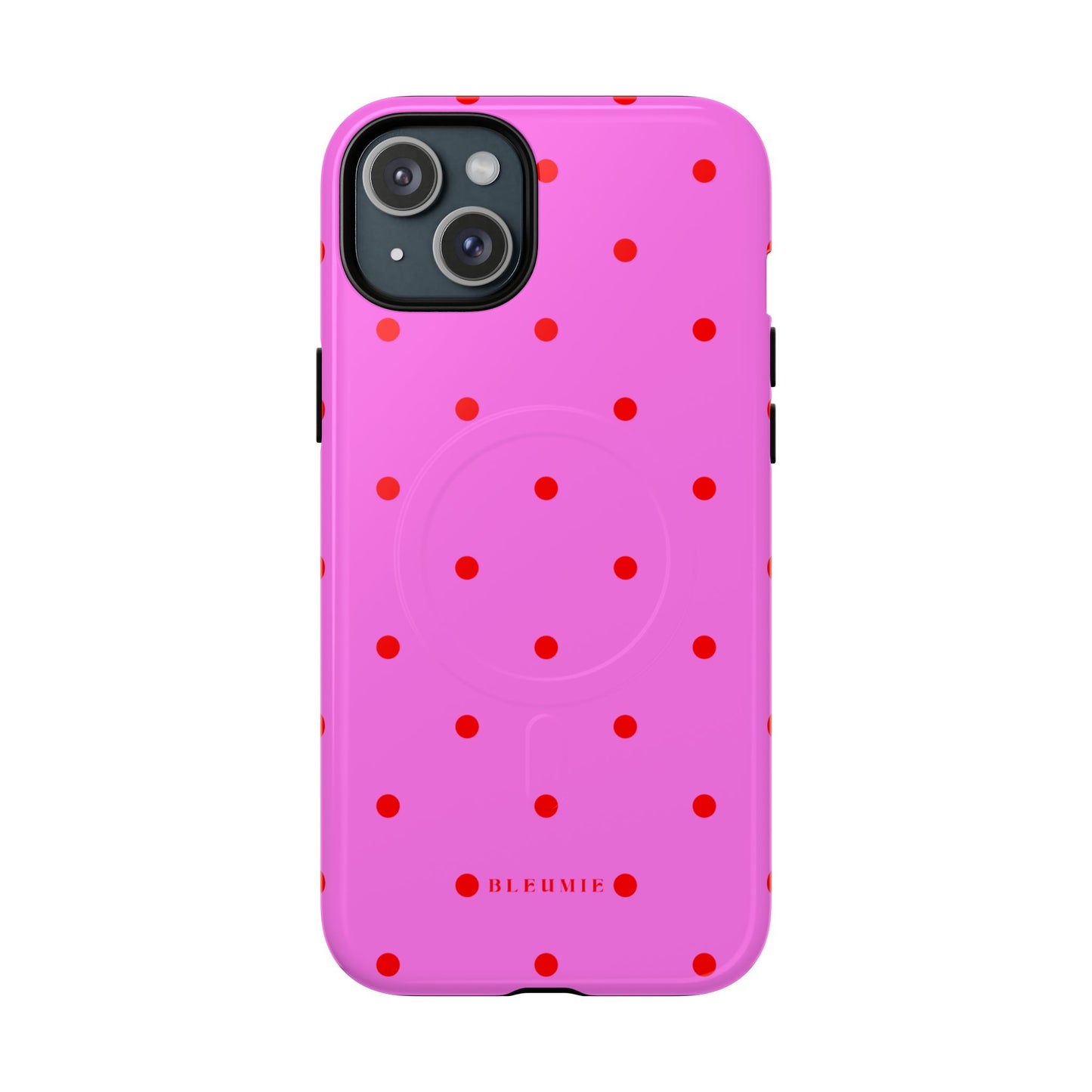 Pinka Polka Dot MagSafe iPhone Cases iPhone 15 Plus Glossy BLEUMIE