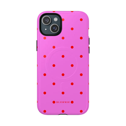 Pinka Polka Dot MagSafe iPhone Cases iPhone 15 Plus Glossy BLEUMIE