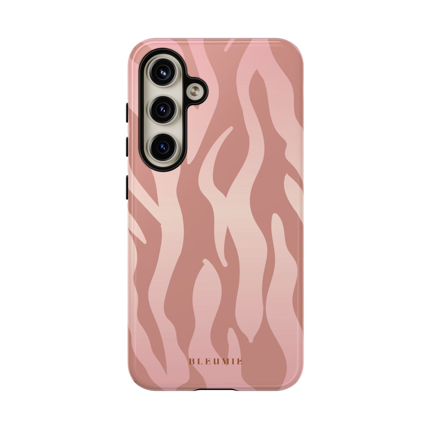 Rosé Zebra Print Tough Phone Case Samsung Galaxy S24 BLEUMIE
