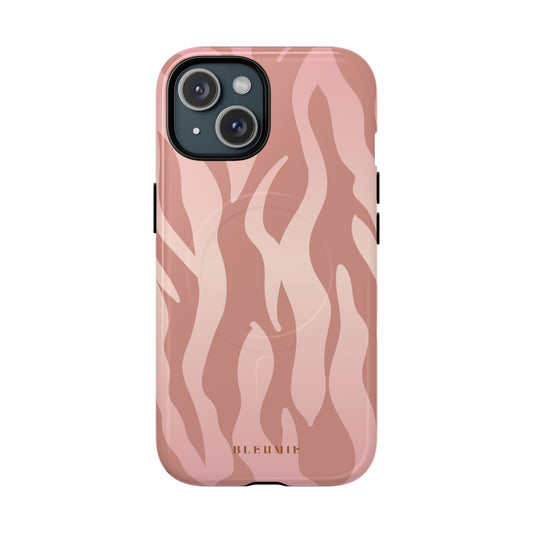 Rosé Zebra Print MagSafe iPhone Cases iPhone 15 Glossy BLEUMIE