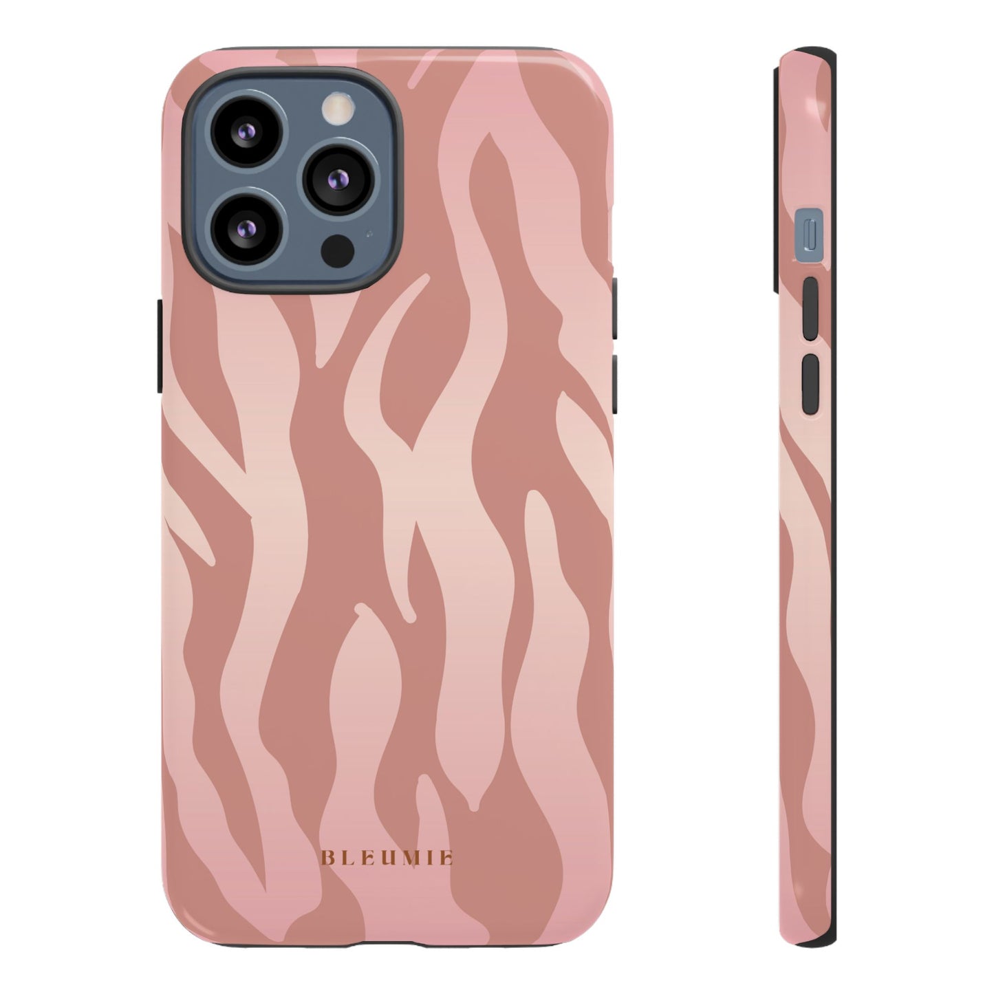 Rosé Zebra Print Tough Phone Case iPhone 13 Pro Max BLEUMIE