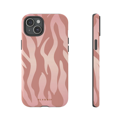Rosé Zebra Print Tough Phone Case iPhone 15 Plus BLEUMIE