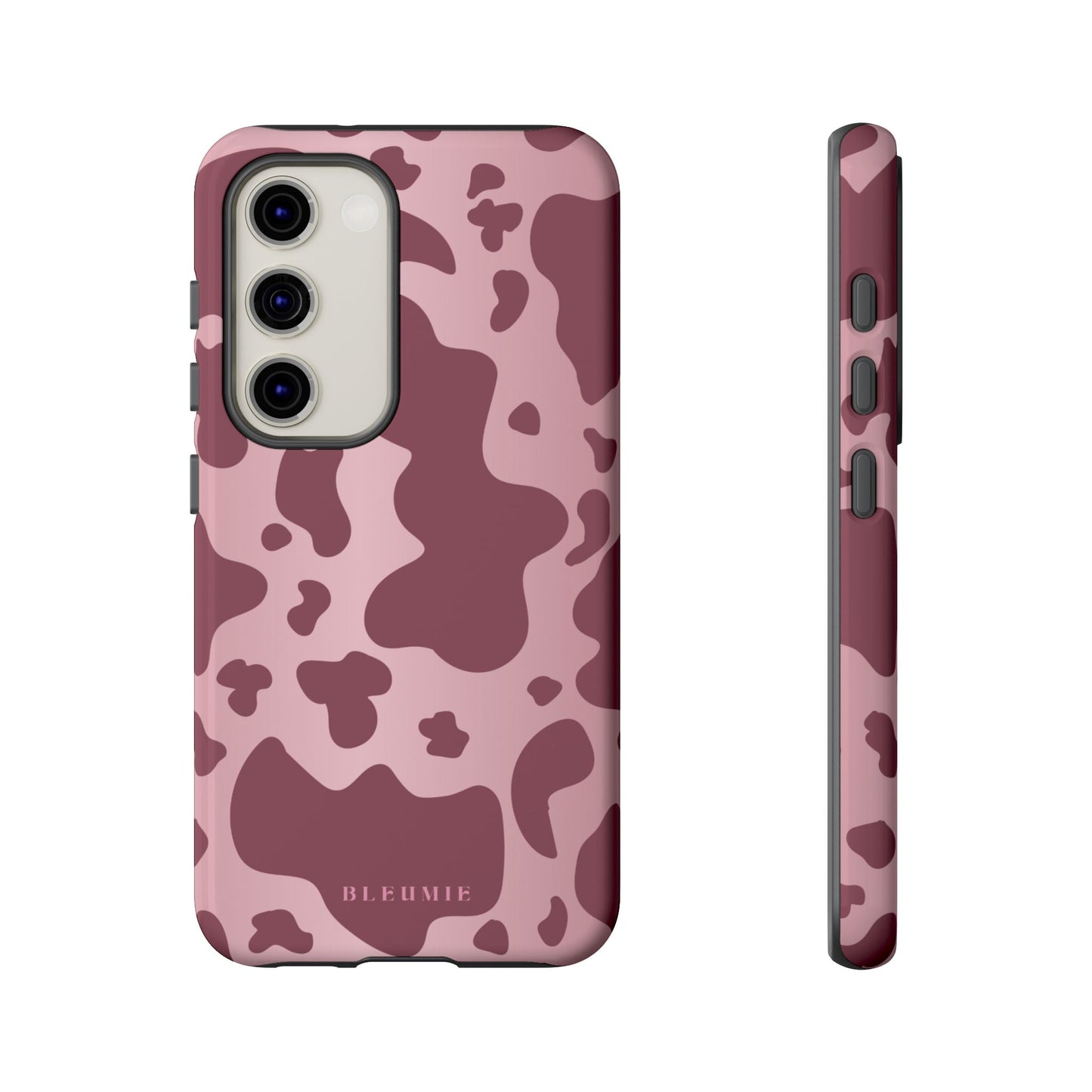 Mauve Cow Print Tough Phone Case Samsung Galaxy S23 BLEUMIE