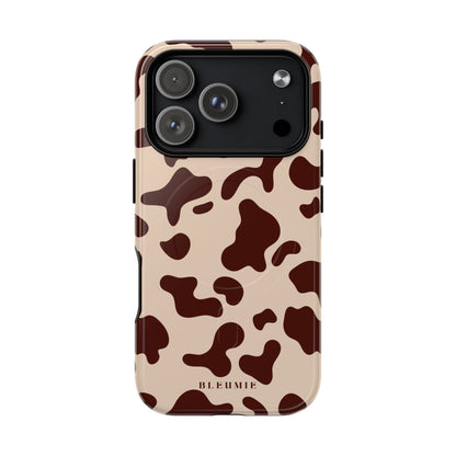 Mocha Cow Print MagSafe iPhone Cases iPhone 17 Pro Glossy BLEUMIE