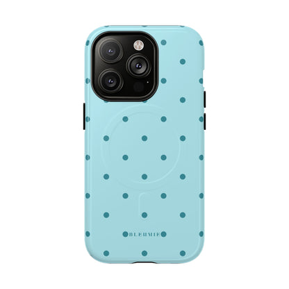 Mint Polka Dot MagSafe iPhone Cases iPhone 14 Pro Glossy BLEUMIE