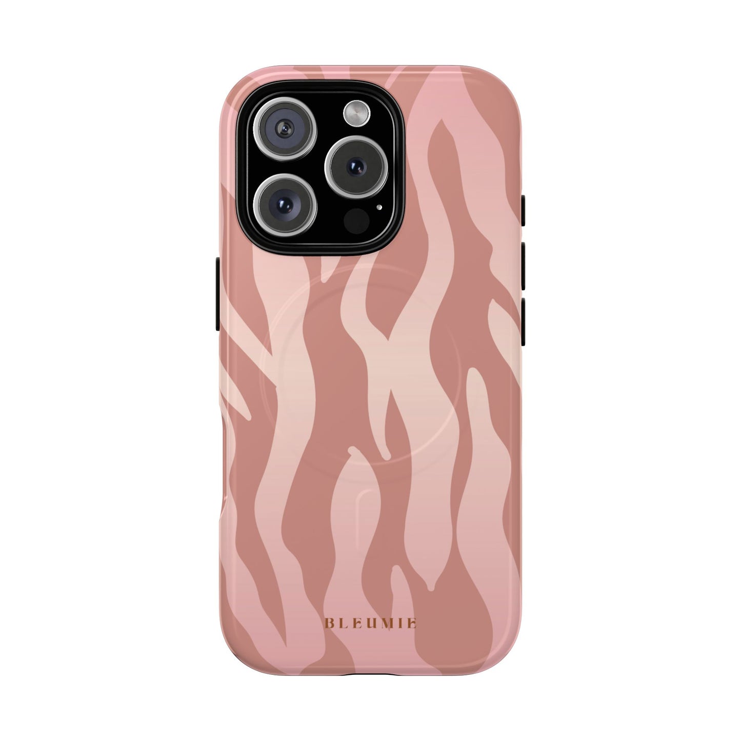 Rosé Zebra Print MagSafe iPhone Cases iPhone 16 Pro Glossy BLEUMIE