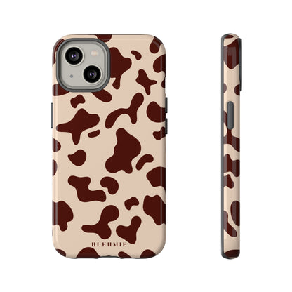 Mocha Cow Print Tough Phone Case iPhone 14 BLEUMIE