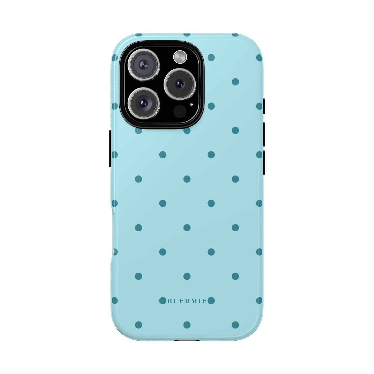 Mint Polka Dot Tough Phone Case iPhone 16 Pro BLEUMIE