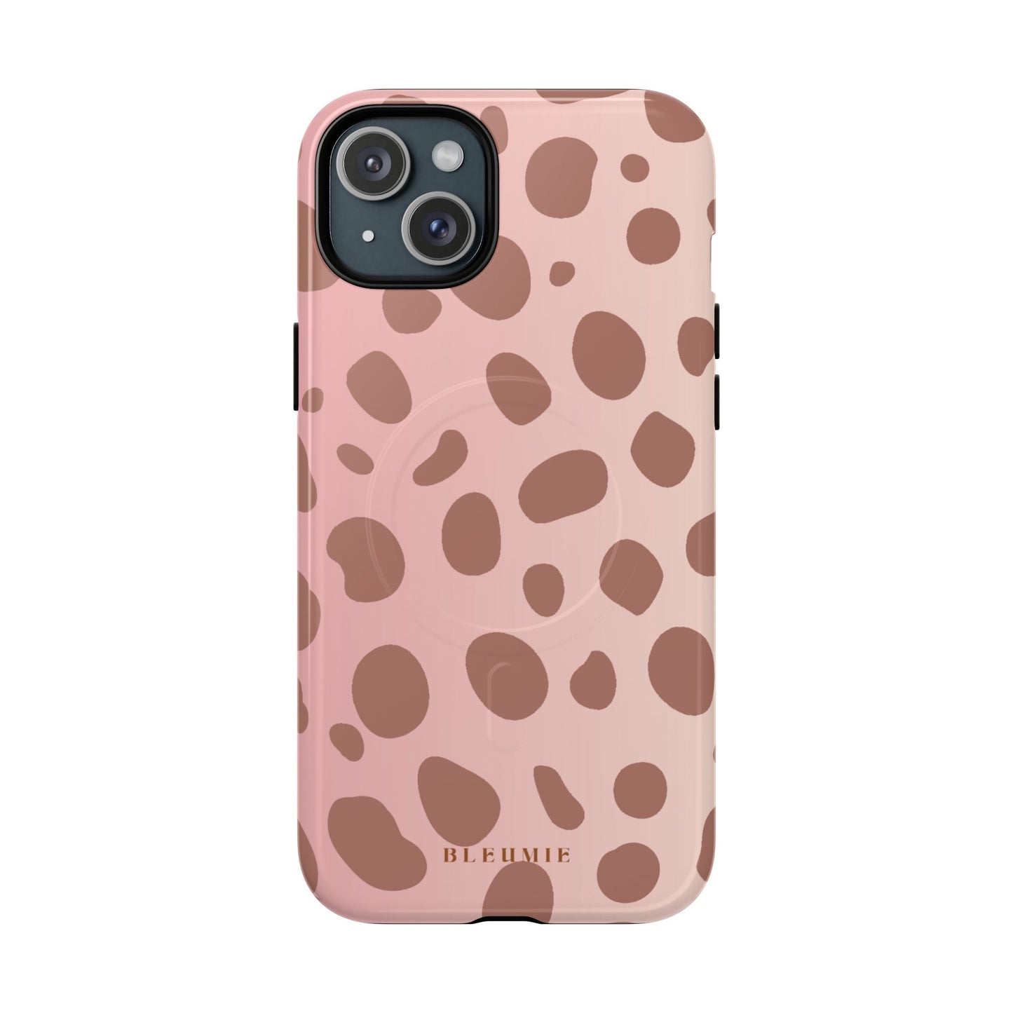 Rosé Spotted MagSafe iPhone Cases iPhone 15 Plus Glossy BLEUMIE