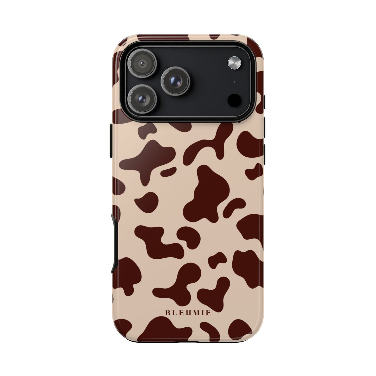 Mocha Cow Print Tough Phone Case iPhone 17 Pro Max BLEUMIE