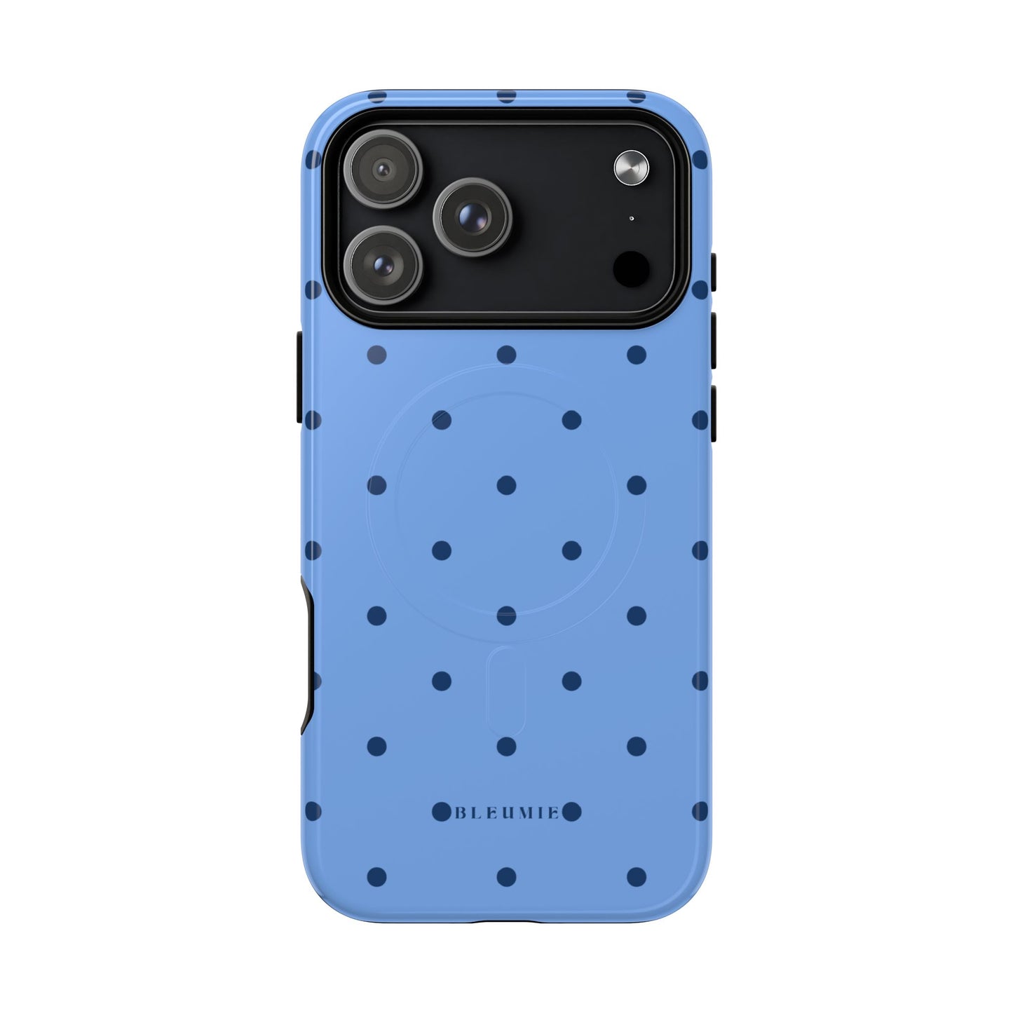 Blue Polka Dot MagSafe iPhone Cases iPhone 17 Pro Max Glossy BLEUMIE
