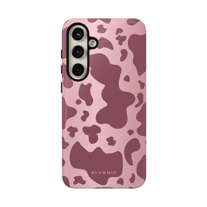 Mauve Cow Print Tough Phone Case Samsung Galaxy S24 Plus BLEUMIE