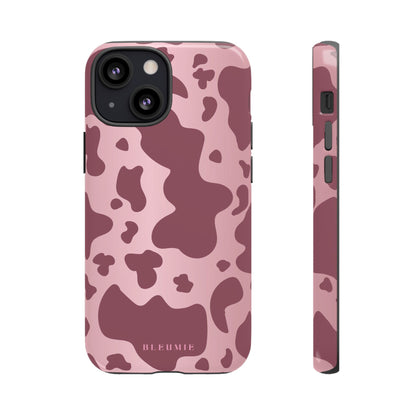 Mauve Cow Print Tough Phone Case iPhone 13 Mini BLEUMIE