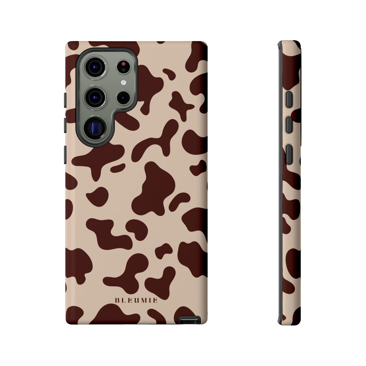 Mocha Cow Print Tough Phone Case Samsung Galaxy S23 Ultra BLEUMIE