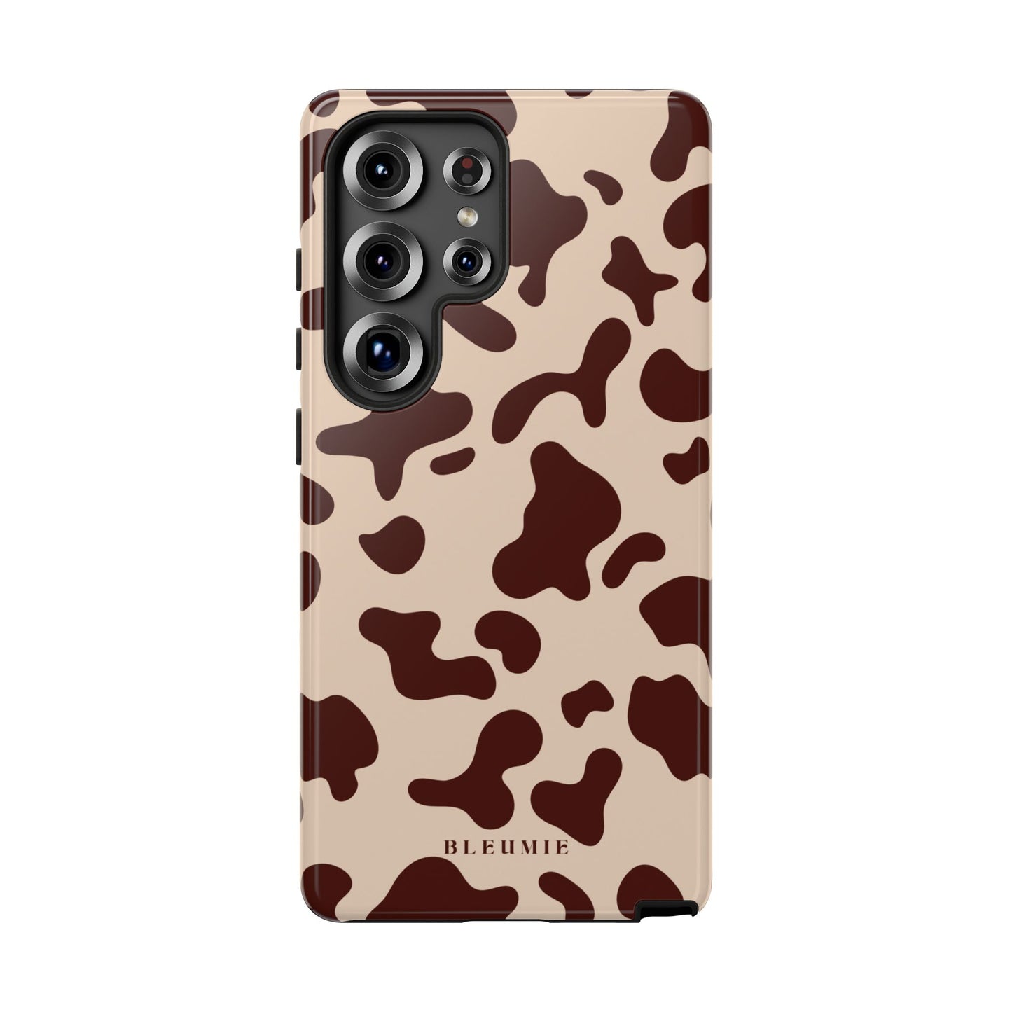 Mocha Cow Print Tough Phone Case Samsung Galaxy S25 Ultra BLEUMIE