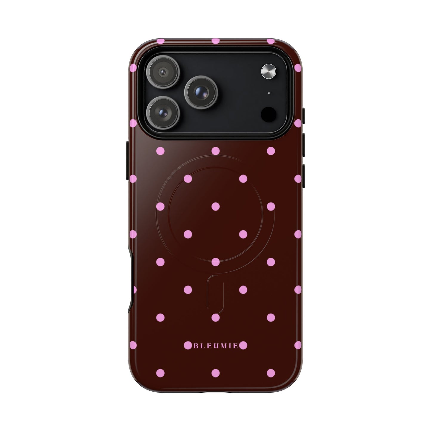 Berry Polka Dot MagSafe iPhone Cases iPhone 17 Pro Max Glossy BLEUMIE