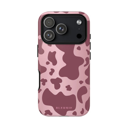 Mauve Cow Print Tough Phone Case iPhone 17 Pro BLEUMIE